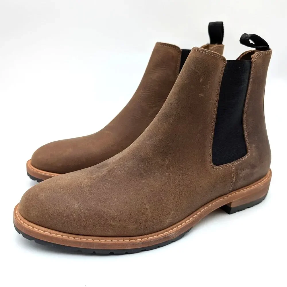 Nisolo Marco Everyday Chelsea Ankle Boots Men's Tobacco Size US10 EU43